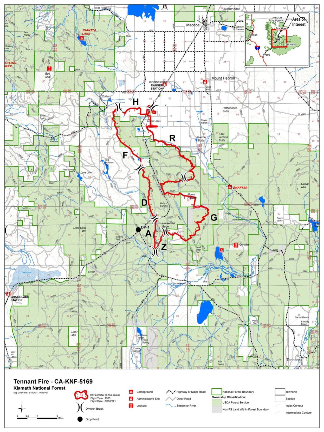 Tennant Fire map